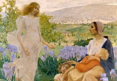 Alfredo Savini (Bologna, 1868 - Verona 1924), Auxilium ex alto, 1896, olio su tela Bologna, Collezioni Comunali d’Arte (deposito MAMbo – Museo d’Arte Moderna di Bologna)