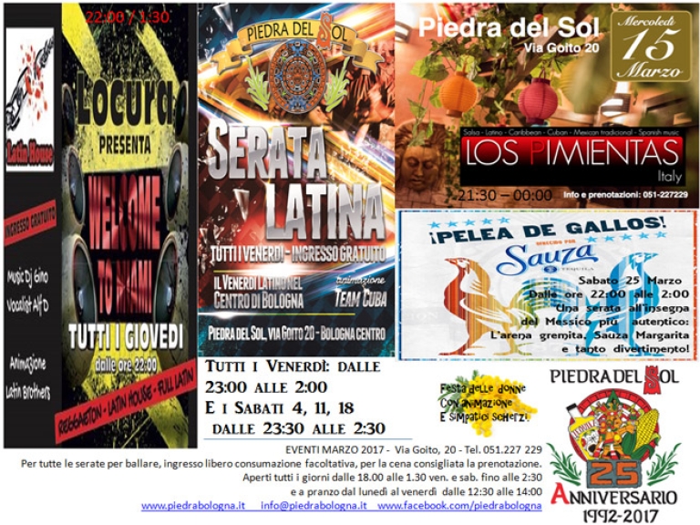 eventi marzo piedra del sol